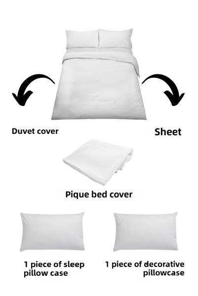 Minelya Home Collection 5-Piece Cotton, Pique Bedspread, Elephant Pattern and Ruffle Amazon Single Beige Duvet Cover Set