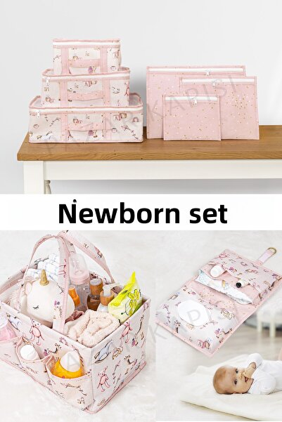 Pazar Kapısı مجموعة الأطفال حديثي الولادة - منظم حقيبة العناية وحقيبة العناية...
