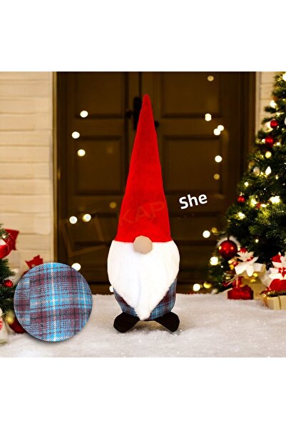 kapella ديكور سانتا لعيد الميلاد - تمثال منقوش باللون الأزرق العنابي