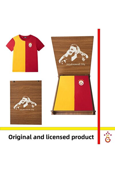 Galatasaray Licensed 5 Star Yellow Red Kids T-Shirt Icardi with Wooden Box