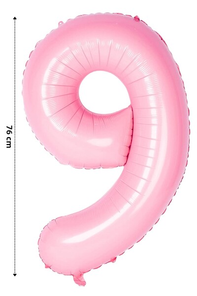 ELGALA بالون فويل رقم 9 بالون هيليوم 76 سم لون وردي