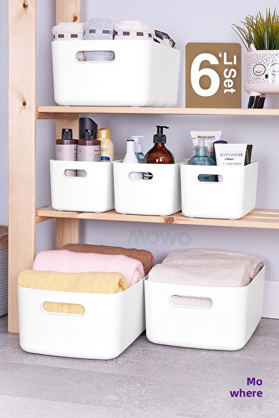 Mowo Home مجموعة أليجرا مكونة من 6 قطع - سلة تنظيم داخل الخزانة وصندوق تخزين ...