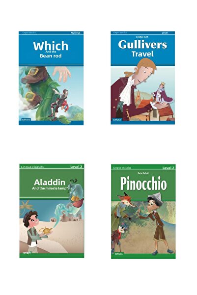 Lingua Yayınevi German Story Set - 4 Books - 1stAnd 2Level - Colorful, Illust...