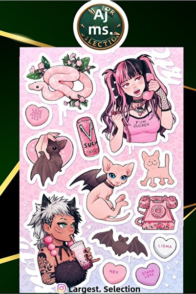 Major Selection Set of 3 Cool Gril Sticker Set Suitable for Planner Agenda Bullet Journal