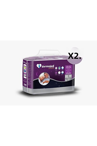 Dermaped نايت اكس لارج (120-170 سم) 60 قطعة حفاضات للبالغين مع حزام خصر