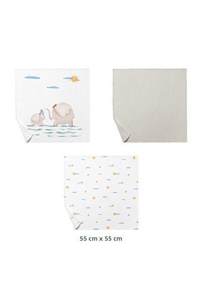 Casadora Baby 100% Cotton 3-Piece Muslin Cover Set -55X55Cm