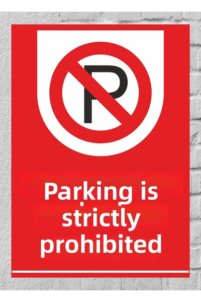 zafrakreklam من المحرور تمامًا لافتة ممنوع وقوف السيارات مقاس 24 × 34 سم PVC