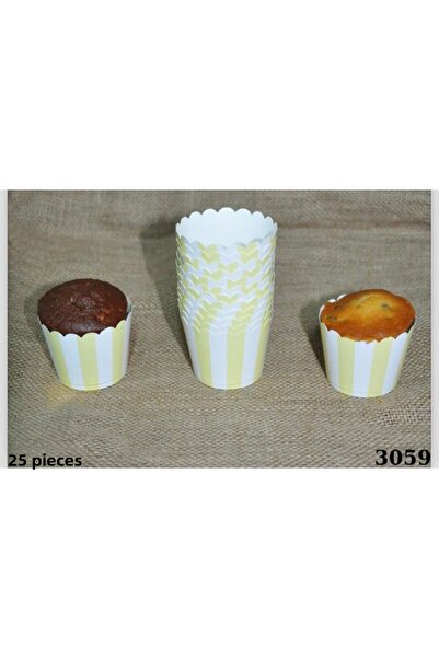 MFM Macaron Muffin Cupcake cu dungi galbene - 25 forme pentru tort