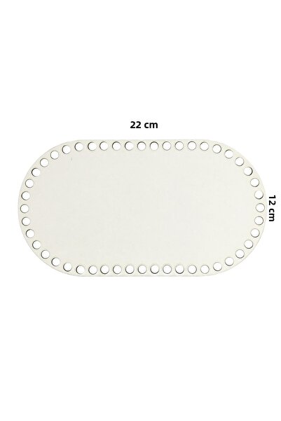aladepo Ξύλινος δίσκος καλαθιού Βάση 22x12 cm Οβάλ Λευκό Διπλό Πρόσωπο 3mm MDF