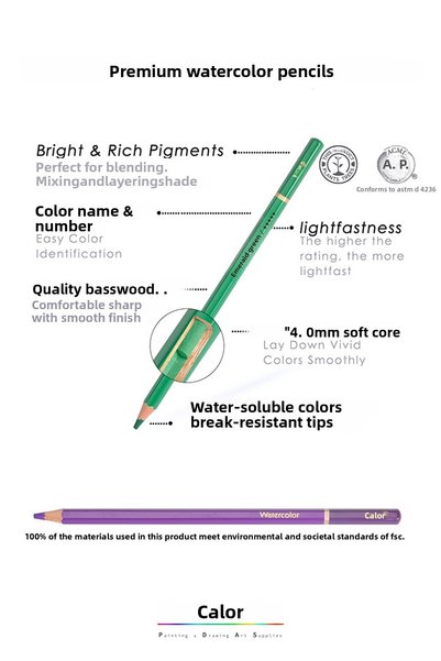 Vox Art Kalour 120 Pieces Water Color Pencil Set - Metal Box