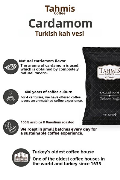 Tahmis Single Pack Turkish Coffee with Cardamom 100 Gr