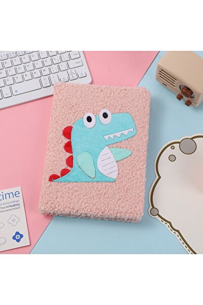 nesever store Plush Notebook, Lined and with Dinosaurs, 80 Sheets, 21X14 -