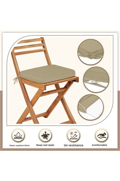 Evim Καμβάς 2 τεμαχίων μπεζ υγρό αδιάβροχο μαξιλάρι καρέκλας με κορδόνια με φερμουάρ 40 x 40 cm