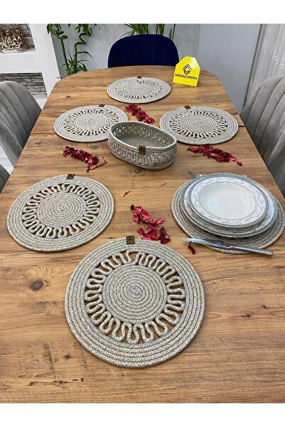 JÜTEX HOME Σετ 7 τεμαχίων από ζατζούρι από άχυρο αμερικανικής υπηρεσίας Supla...