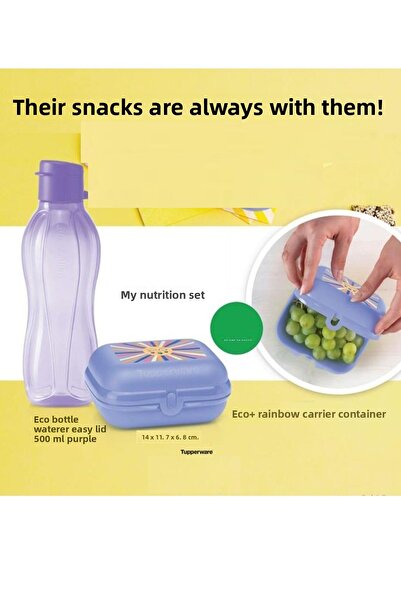 Tupperware Eco Bottle Kk 500ml Purple and Oyster Small Size Mini Storage Cont...