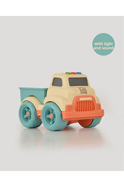 lets be child Mini Turntable with Sound and Light 31016 Beige - Toy Turntable for Children with Turquoise Case