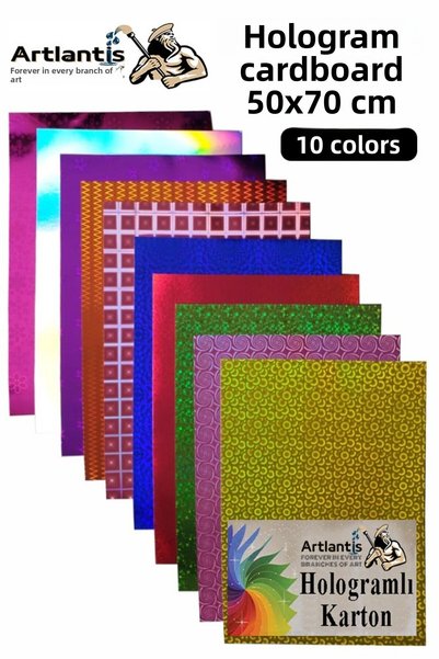 Artlantis كرتونة ثلاثية الأبعاد 50 × 70 سم 10 ألوان 1 حزمة كرتونة خلفية ثلاثي...