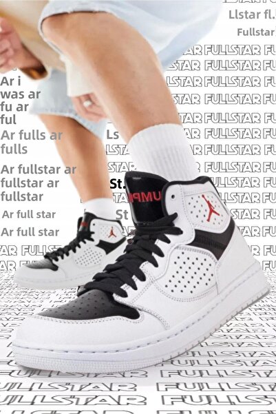 Nike Jordan Access Jumpman - Γνήσιο δερμάτινο ψηλό λευκό μαύρο αθλητικό παπούτσι