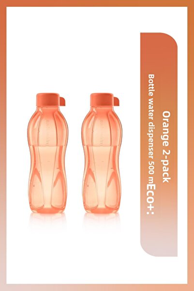 Tupperware Orange Eco Bottle 2-Pack Water Bottle and Flask - 500ml