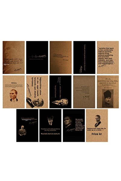 TELLGRAF مجموعة بطاقات بريدية بموضوع أتاتورك (10x15 سم 14 قطعة)