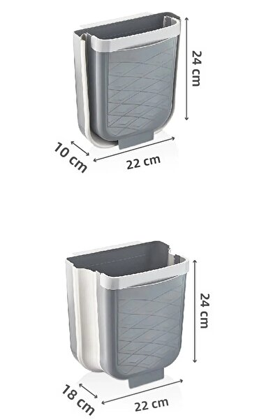 Melkan Home Foldable Hanging Kitchen Undercounter Trash Can - Concealable Accordion Trash Can in the Cabinet |   Gray