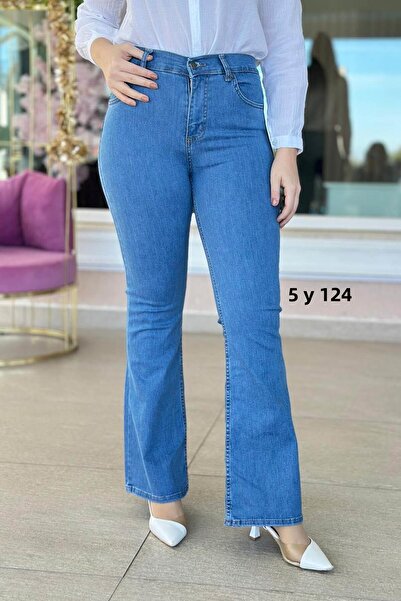 İnce Topuk Lycra Flared Leg Jeans 5Y124