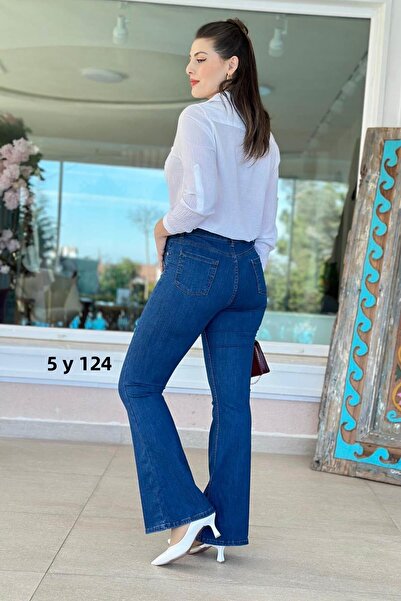 İnce Topuk Lycra Flared Leg Jeans 5Y124