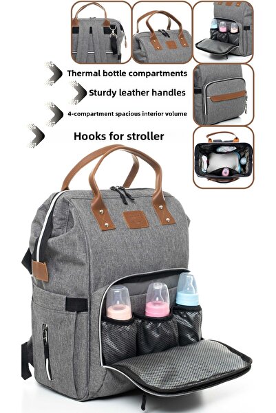 Sahra حقيبة ظهر مضادة للبقع ومقاومة للماء مع حجرة حرارية للعناية بالطفل