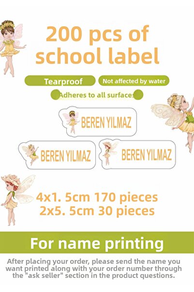 WALLHUMAN Fairy Girl tematică 200 de bucăți etichete școlare caiet de creion ...