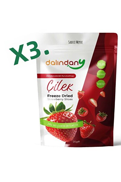 Dalindany شرائح الفراولة المجففة بالتجميد 20 جرام × 3