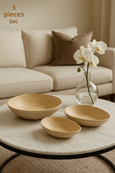 NEWNOW Σετ διακοσμητικών μπολ BowlKase Bamboo 3 τεμαχίων |   Φυσικά μπολ από ...