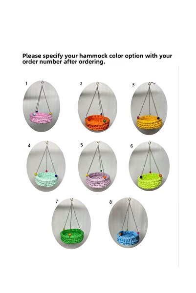 ADAPATİ PET Cage Top Cockatiel Toy Bird Perch (HAMAK COLOUR OPTION SPECIFY)