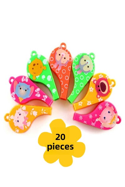 Hyd 20 Pieces of Certificate Gift Colorful Shaped Whistle Birthday Party Presentations Special Gift Toy Whistle