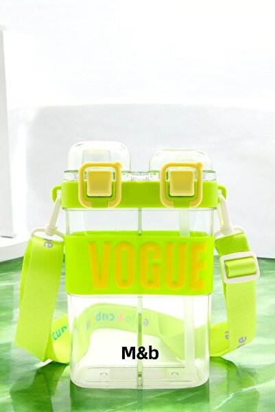 M&B WATER BOTTLE قارورة مياه بقسمين - سعة 900 مل مع حاويتين وشفاطة (خالية من ...