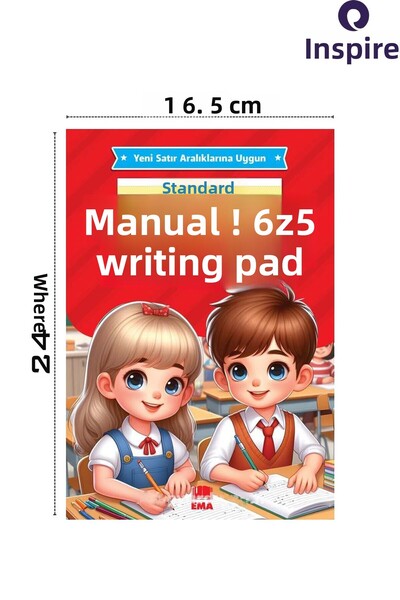 inkspire دفتر كتابة جديد جميل مقاس 16.5 × 24 سم، 24 ورقة، 3 قطع من دفتر الكتابة المبطن القياسي