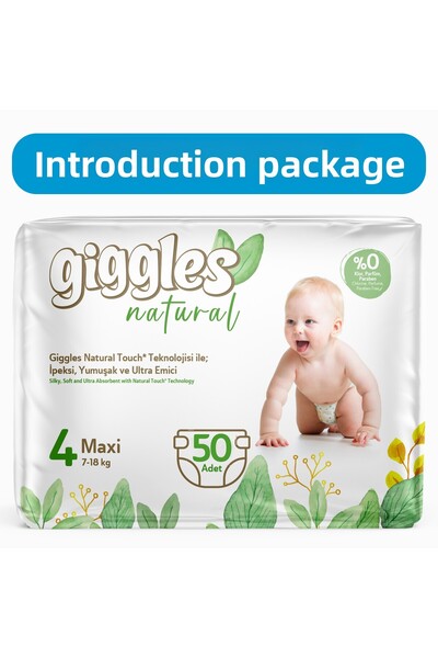 giggles حفاضات أطفال قطنية طبيعية مقاس 4 ماكسي 50 قطعة
