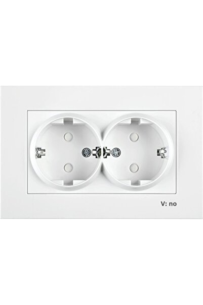 VİKO -karre White مقبس مؤرض مقاوم للأطفال مكون من قطعتين