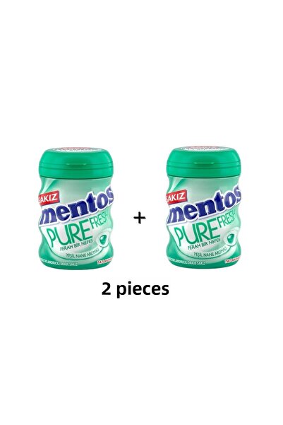 Mentos علكة بنكهة النعناع الأخضر النقي - خالية من السكر (مع منعش) 60 جم (2 قطعة)