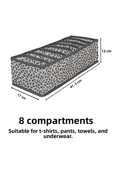 REKHOME 8 compartimente frunze gri dulap sertar interior tip acordeon organizator pliabil pentru rufe