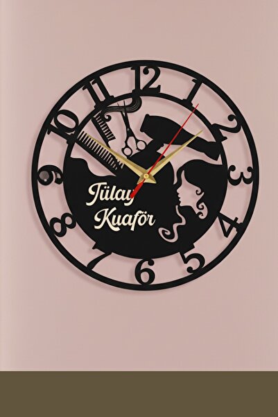 AHŞAP HEDİYENİZ Women's Hairdresser Beauty Salon Wall Clock