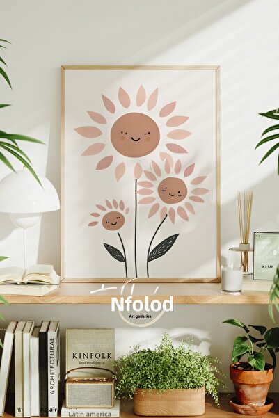 tablodea Decor pentru camera bebelușilor Poster înrămat cu flori zâmbitoare P...