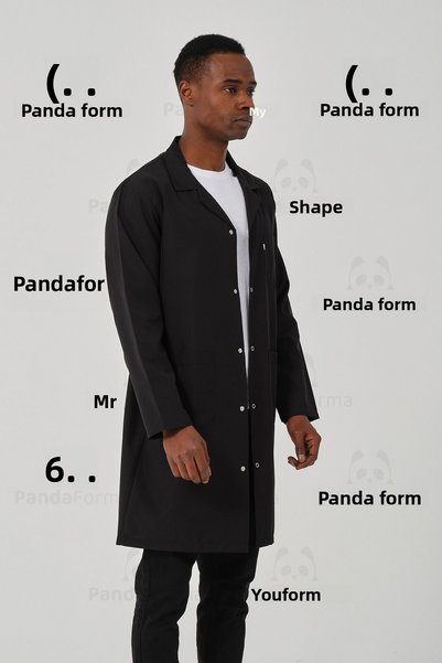 PandaForma Black Men's Work Apron, Professional High School Student Apron, Hospital, Housekeeper Apron
