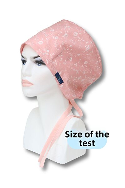 doktorbonem Скромна розова шапка с розов фон и розов мотив за хирурзи, лекари...