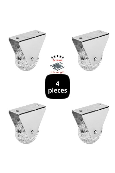 BlackBird Home Dulap Masă Fixă Transparentă - 50 Rotile pentru Mobilier Raft,...