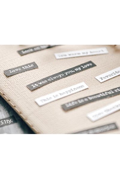 SF SCRAPBOOK KIRTASİYE English Word Sentence Sticker Scrapbook Journal Scrapbooking (2 Black & 2 White 4 Sheets)