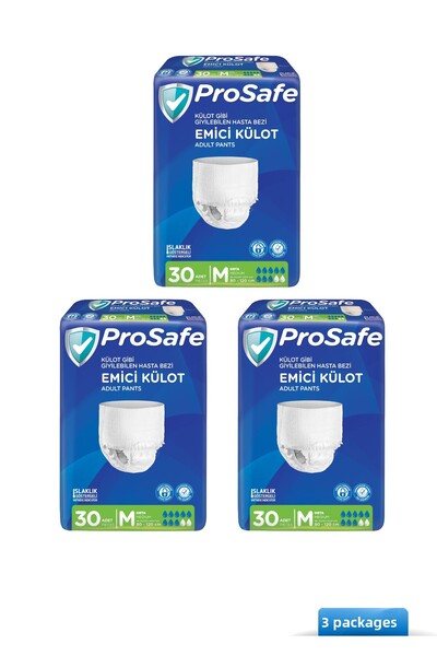 PROSAFE سراويل داخلية ممتصة للسطح من القماش، مقاس متوسط 30 قطعة، 3 عبوات 90 قطعة