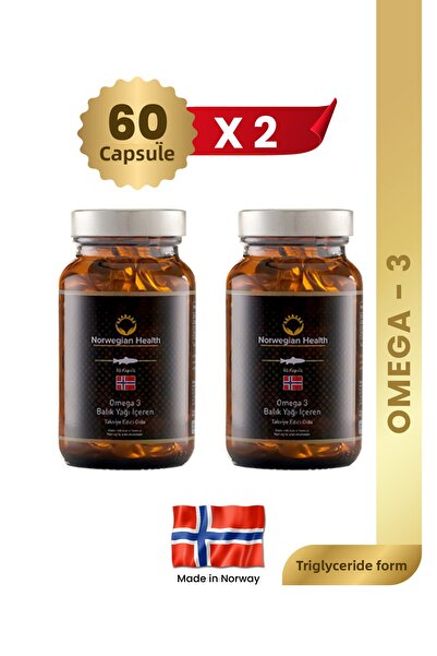 Norwegian Health أوميغا 3 60 كبسولة 1000 ملغ |   زيت سمك السلمون والسمك الأبي...