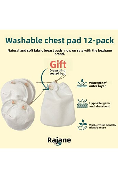 BEZHANE مجموعة من 12 وسادة صدر من القماش قابلة للغسل