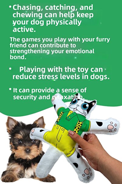 Havhav Mihav Sound Dog Toy White Color Cat Shaped Dog Teeth Scratching Toy