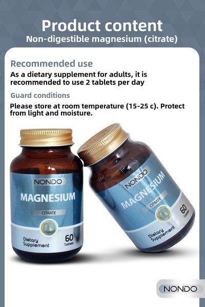 Nondo Magnesium Citrate 60 Tablets (Mangesium Citrate Polyvinylpyrolidone)